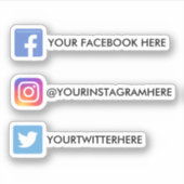 Custom Instagramm Facebook Twitter Social Media Aufkleber (Vorderseite)