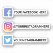 Custom Instagramm Facebook Twitter Social Media Aufkleber (Vorderseite)