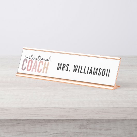 Custom Instructional Coach Educational Coach Schreibtischnamensplakette (Vorderseite )
