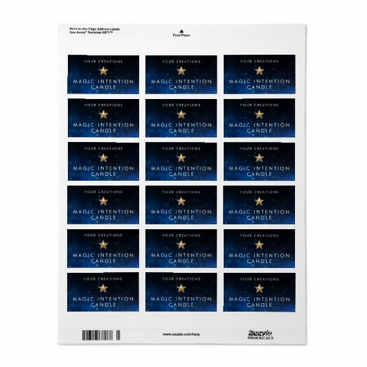 Custom Intention Candle Sticker Labels Adressaufkleber (Vorne)
