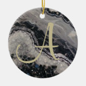 Custom Intial Christmas Geode Keramik Ornament (Vorne)