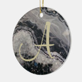 Custom Intial Christmas Geode Keramik Ornament (Links)