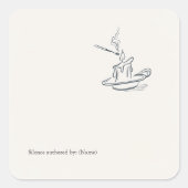 Custom Introvert Gift Minimalist Line Art  Quadratischer Aufkleber (Vorderseite)