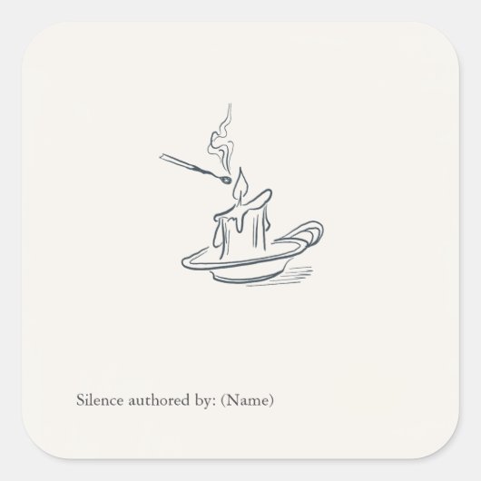 Custom Introvert Gift Minimalist Line Art Quadratischer Aufkleber (Vorderseite)