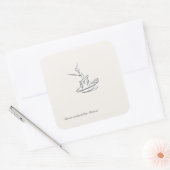 Custom Introvert Gift Minimalist Line Art Quadratischer Aufkleber (Umschlag)