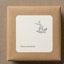 Custom Introvert Gift Minimalist Line Art  Quadratischer Aufkleber
