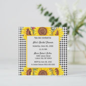 Custom Invasion Gingham & Sunflowers Design Einladung (Stehend Vorderseite)