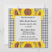 Custom Invasion Gingham & Sunflowers Design Einladung (Vorderseite)
