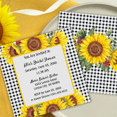Custom Invasion Gingham & Sunflowers Design Einladung