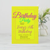 Custom Invitation, Polka Dots, Birthday Party Einladung (Stehend Vorderseite)