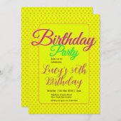 Custom Invitation, Polka Dots, Birthday Party Einladung (Vorne/Hinten)