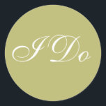 Custom Invite Olive Green I Do Wedgs Vows Siegel Runder Aufkleber<br><div class="desc">Custom Invite Olive Green I Do Wedding Vows Siegel Umschlag Aufkleber farbgepasste Olive Green Wedding Olive Green und White Invitation Envelopers - Diejenigen, die verlobt sind, versuchen herauszufinden: Welche Hochzeits-Briefmarke Design wird meine Einladungen wirklich hervorstechen lassen? Diese gut konzipierten und machen Ihre eigenen individuell anpassbaren Hochzeitsolie Grün-Weiß-Umschlag Aufkleber Stickers ergänzen...</div>