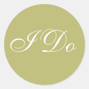 Custom Invite Olive Green I Do Wedgs Vows Siegel Runder Aufkleber
