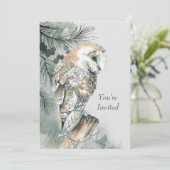 Custom Invite Retirement Party Barn Owl Art Einladung (Stehend Vorderseite)