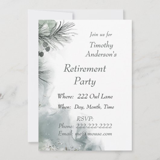 Custom Invite Retirement Party Barn Owl Art Einladung (Rückseite)