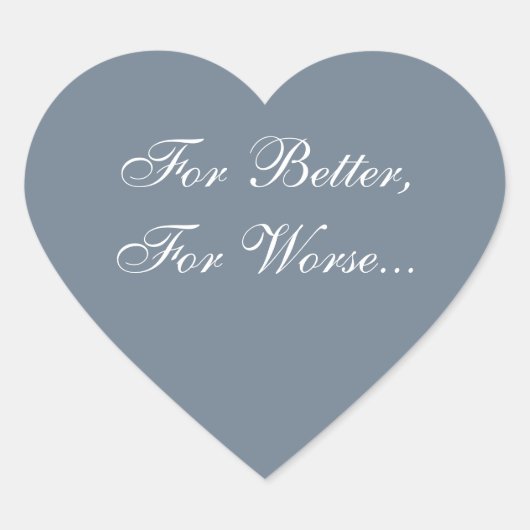 Custom Invite Slate Gray Herz-Aufkleber (Vorderseite)