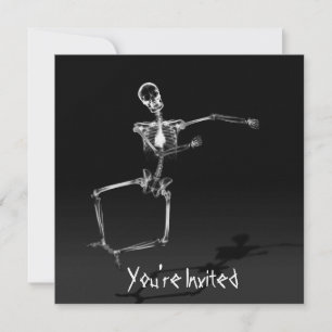 CUSTOM INVITES - X-Ray Skeleton Joy Leap - B&W Einladung