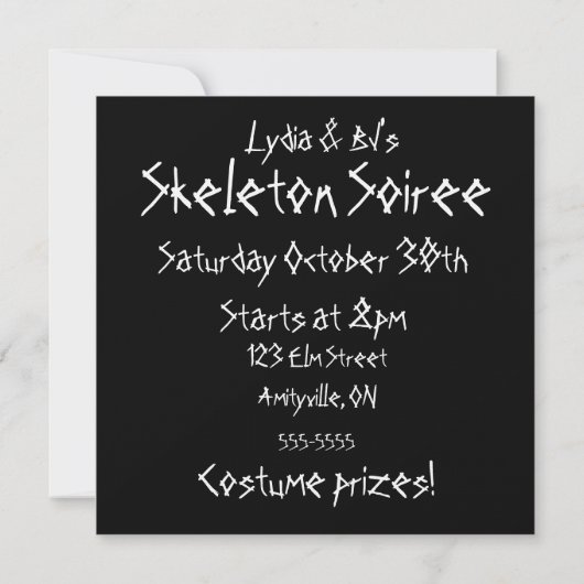 CUSTOM INVITES - X-Ray Skeleton Joy Leap - Green Einladung (Rückseite)
