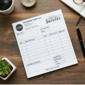Custom invoice Form with Logo, Gray Small Business Notizblock