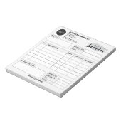 Custom invoice Form with Logo, Gray Small Business Notizblock (Rotiert)