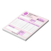 Custom invoice Form with Logo, Pink Small Business Notizblock (Rotiert)