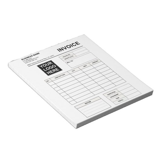 Custom Invoice Order Forms & Business Logo Notizblock (angewinkelt)