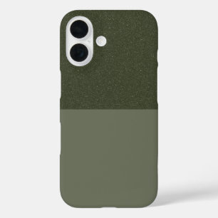 Custom iPhone 16 Case - Glitzer & Matte Moss Green