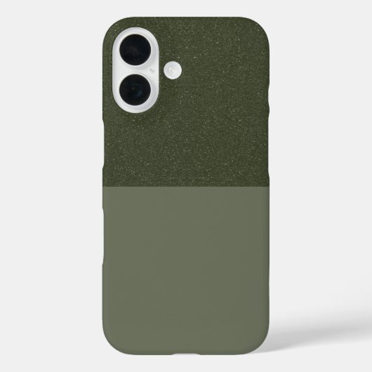 Custom iPhone 16 Case - Glitzer & Matte Moss Green (Rückseite)