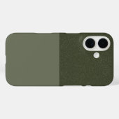 Custom iPhone 16 Case - Glitzer & Matte Moss Green (Rückseite (Horizontal))