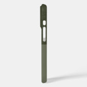 Custom iPhone 16 Case - Glitzer & Matte Moss Green (Rückseite / Links)