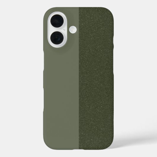 Custom iPhone 16 Case - Matte & Glitzer Moss Split (Rückseite)