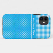 Custom iPhone 5 Fall, Blue White Polkas und Karo Case-Mate iPhone Hülle (Rückseite (Horizontal))