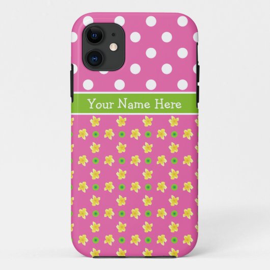 Custom iPhone 5 Xtreme Fall: Primroses, Polka Dots Case-Mate iPhone Hülle (Rückseite)