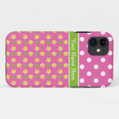 Custom iPhone 5 Xtreme Fall: Primroses, Polka Dots Case-Mate iPhone Hülle (Rückseite (Horizontal))