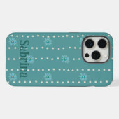 Custom iPhone Protective Case Green Floral & Dot  Hülle (Rückseite (Horizontal))