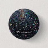 Custom Iridescent Abstract Stained Glass Pattern Button (Vorderseite)