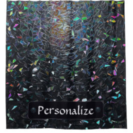 Custom Iridescent Abstract Stained Glass Pattern Duschvorhang