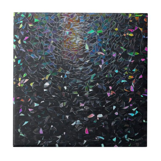 Custom Iridescent Abstract Stained Glass Pattern Fliese (Vorderseite)