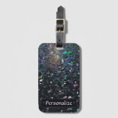 Custom Iridescent Abstract Stained Glass Pattern Gepäckanhänger (Vorderseite Vertikal)