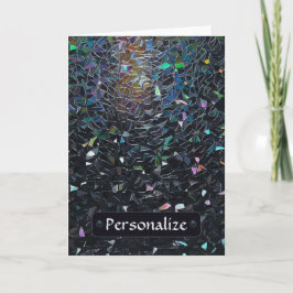 Custom Iridescent Abstract Stained Glass Pattern Karte