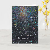 Custom Iridescent Abstract Stained Glass Pattern Karte (Gelbe Blume)