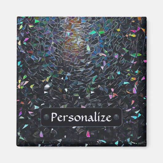Custom Iridescent Abstract Stained Glass Pattern Magnet (Vorne)