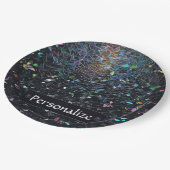 Custom Iridescent Abstract Stained Glass Pattern Pappteller (Schrägansicht)