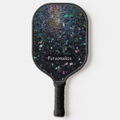 Custom Iridescent Abstract Stained Glass Pattern Pickleball Schläger (Rückseite)