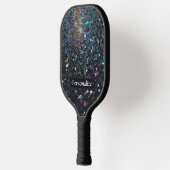 Custom Iridescent Abstract Stained Glass Pattern Pickleball Schläger (Links)