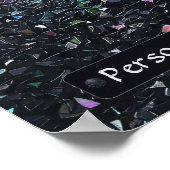 Custom Iridescent Abstract Stained Glass Pattern Poster (Ecke)