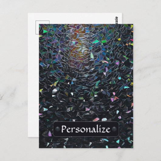 Custom Iridescent Abstract Stained Glass Pattern Postkarte (Vorne/Hinten)