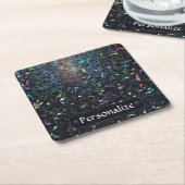 Custom Iridescent Abstract Stained Glass Pattern Rechteckiger Pappuntersetzer (angewinkelt)