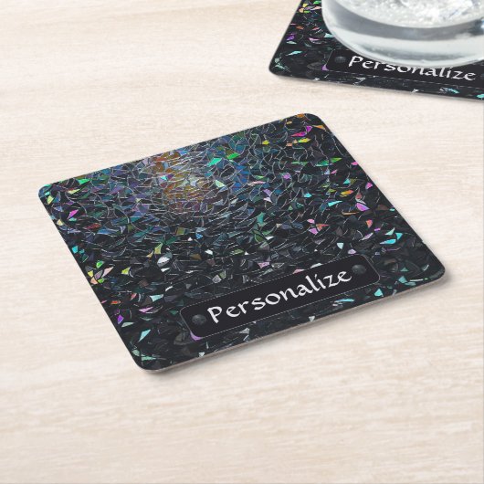 Custom Iridescent Abstract Stained Glass Pattern Rechteckiger Pappuntersetzer (angewinkelt)