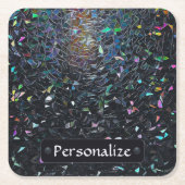 Custom Iridescent Abstract Stained Glass Pattern Rechteckiger Pappuntersetzer (Vorderseite)